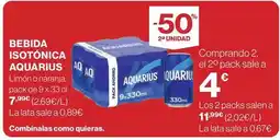Hipercor Aquarius - bebida isotónica oferta