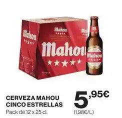 Hipercor Mahou - cerveza cinco estrellas oferta