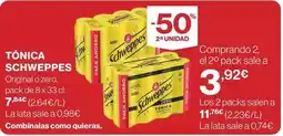 Hipercor Schweppes - tonica oferta