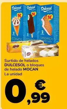 Supeco Dulcesol - surtido de helados o bloques de helado mocan oferta