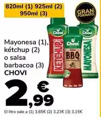 Supeco Chovi - mayonesa/ ketchup o salsa barbacoa oferta