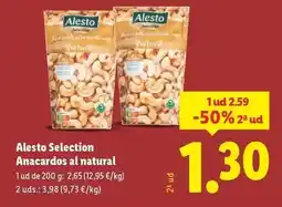Lidl Alesto - anacardos al natural oferta
