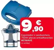 Supeco Mywave - exprimidor o sandwichera 750w placas antiadherentes oferta