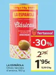 Caprabo La española - olives farcides d'anxova oferta