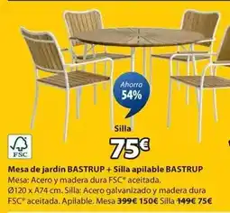 JYSK Mesa de jardín + silla apilable oferta