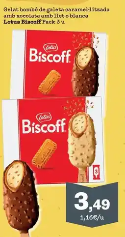 Sorli Lotus - biscoff gelat bombo de galeta caramel·litzada amb xocolata amb lleto blanca oferta