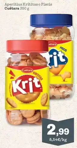 Sorli Cuétara - aperitius krititas o piscis oferta
