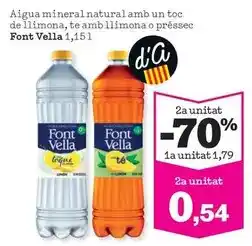 Sorli Font vella - aigua mineral natural amb un toc de llimona, te amb llimona o préssec oferta