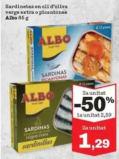 Sorli Albo - sardinetes en oli d'oliva verge extra o picantones oferta