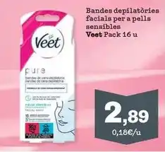 Sorli Veet - bandes depilatores faciales per a pells sensibles oferta