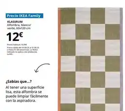 IKEA Klassrum - alfombra, blanco/verde oferta