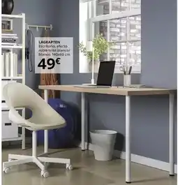 IKEA Lagkapten - escritorio, efecto roble tinte blanco/blanco oferta