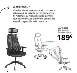 IKEA Matchspel - silla gaming, bomstad negro oferta