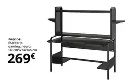 IKEA Fredde - escritorio gaming, negro oferta