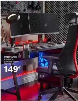IKEA Utespelare - escritorio gaming, negro oferta