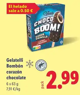 Lidl GELATELLI Bombón corazón chocolate oferta