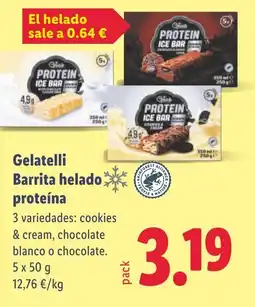 Lidl GELATELLI Barrita helado proteína oferta