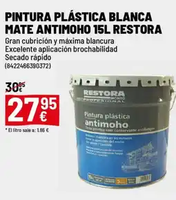 Brico Depôt Pintura plástica blanca mate antimoho restora oferta