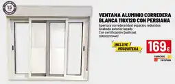 Brico Depôt Ventana aluminio corredera blanca 116x120 con persiana oferta