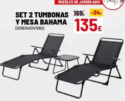 Brico Depôt Set 2 tumbonas y mesa bahama oferta