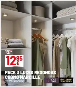Brico Depôt Pack 3 luces redondas cromo narcille oferta