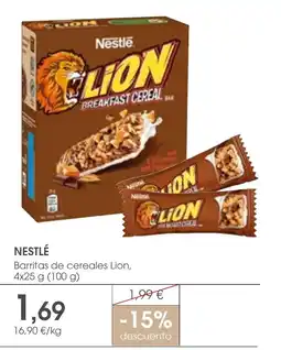 Supermercados Plaza NESTLÉ Barritas de cereales Lion oferta