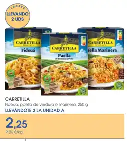 Supermercados Plaza CARRETILLA Fideua, paella de verdura o marinera oferta