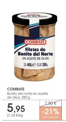 Supermercados Plaza COMBATE Bonito del norte en aceite de oliva oferta