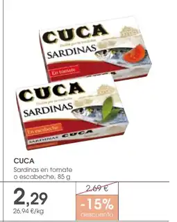Supermercados Plaza CUCA Sardinas en tomate o escabeche oferta