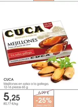 Supermercados Plaza CUCA Mejillones en salsa a la gallega, 12-16 piezas oferta