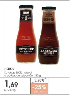 Supermercados Plaza HELIOS Ketchup 100% natural o barbacoa selección oferta