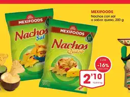 Supermercados Plaza MEXIFOODS Nachos con sal o sabor queso oferta