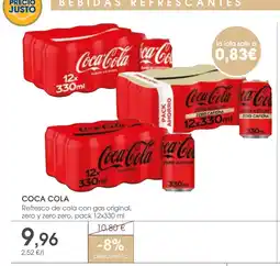Supermercados Plaza COCA COLA Refresco de cola con gas original, zero y zero zero oferta