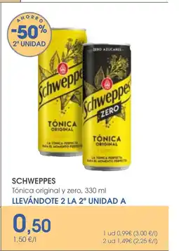 Supermercados Plaza SCHWEPPES Tónica original y zero oferta