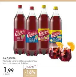 Supermercados Plaza LA CASERA Tinto de verano clásico o de limón oferta