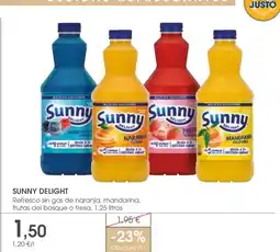 Supermercados Plaza SUNNY DELIGHT Refresco sin gas de naranja, mandarina, frutas del bosque o fresa oferta