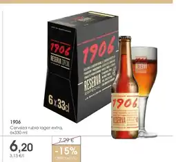 Supermercados Plaza 1906 Cerveza rubia lager extra oferta