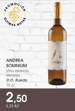 Supermercados Plaza ANDREA SOMNIUM Vino blanco verdejo oferta