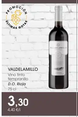 Supermercados Plaza VALDELAMILLO Vino tinto tempranillo D.O. Rioja oferta