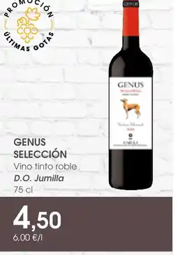 Supermercados Plaza GENUS SELECCIÓN Vino tinto roble D.O. Jumilla oferta