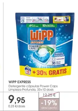 Supermercados Plaza WIPP EXPRESS Detergente cápsulas Power Caps Limpieza Profunda oferta