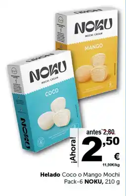 Masymas NOKU Helado Coco o Mango Mochi Pack-6 oferta
