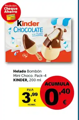 Masymas KINDER Helado Bombón Mini Choco. Pack-4 oferta