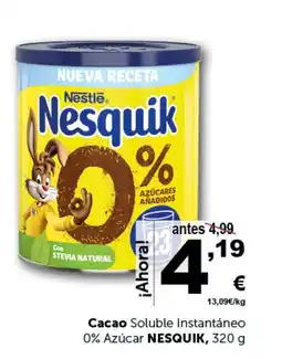 Masymas NESQUIK Cacao Soluble Instantáneo 0% Azúcar oferta