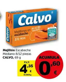 Masymas CALVO Mejillón Escabeche Mediano 8/12 piezas oferta