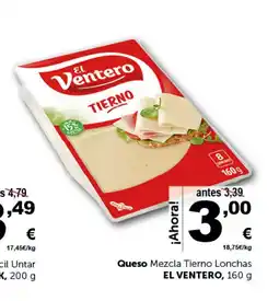 Masymas EL VENTERO Queso Mezcla Tierno Lonchas oferta