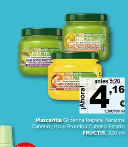Masymas FRUCTIS Mascarilla Glicerina Repara, Keratina Cabello Liso o Proteína Cabello Rizado oferta