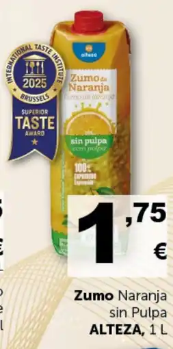 Masymas ALTEZA Zumo Naranja sin Pulpa oferta