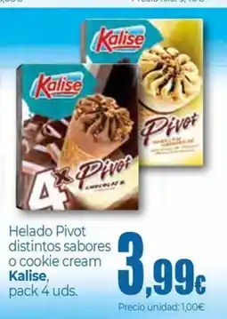 Unide Supermercados KALISE Helado Pivot distintos sabores o cookie cream oferta