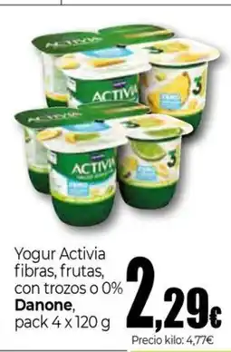 Unide Supermercados DANONE Yogur Activia fibras, frutas, con trozos o 0% oferta